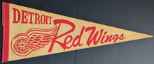 Load image into Gallery viewer, 1960s Detroit Red Wings 22" Pennant Vintage Display Banner NHL Hockey Souvenir