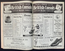 Load image into Gallery viewer, 1937 Toronto Maple Leafs Program Detroit Red Wings Hockey NHL Syl Apps Vintage