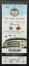 Load image into Gallery viewer, Sept 21 2008 Yankee Stadium Final Game Full Season Ticket New York Yankees MLB