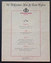 Load image into Gallery viewer, 1971 Las Vegas Hotel Menu Elvis Presley Photo + Facsimile Autograph Signature