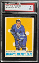 Load image into Gallery viewer, 1970-71 O-Pee-Chee #219 Dave Keon Toronto Maple Leafs Slabbed + Graded 7 NM KSA