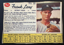 Load image into Gallery viewer, 1962 Post Canadian Cereal Frank Lary Detroit Tigers Baseball Card MLB