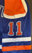 Load image into Gallery viewer, Mark Messier Signed Replica Autographed Edmonton Oilers Hockey Jersey JSA XL