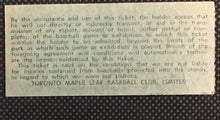 Load image into Gallery viewer, 1958 MLB Toronto Maple Leafs International League Vintage Baseball Ticket Stub