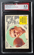 Load image into Gallery viewer, 1960 Topps CFL #63 Russ Jackson Saskatchewan Rough Riders Football Card Vintage
