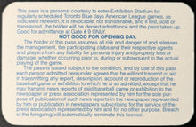Load image into Gallery viewer, 1977 Toronto Blue Jays Staff Pass From Team's Inaugural Baseball Season MLB