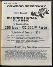 Load image into Gallery viewer, 1972 Oswego Speedway Yearbook And Program International Classic Race NASCAR
