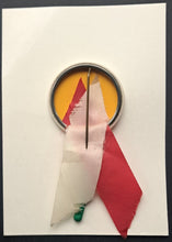 Load image into Gallery viewer, Circa 1950 Cleveland Indians MLB Pinback With Ball Bat Chain And Ribbons Vintage