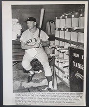 Load image into Gallery viewer, 1961 Mickey Mantle World Series Wire Photo New York Yankees Vintage MLB Baseball
