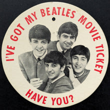 Load image into Gallery viewer, 1964 The Beatles Vintage Promotional Cardboard Hang Tag A Hard Days Night Movie