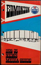 Load image into Gallery viewer, 1974-75 WHA Media Guide Program Edmonton Oilers Vintage Jacques Plante NHL