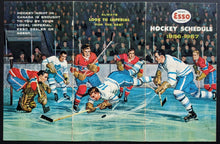 Load image into Gallery viewer, 1956/57 NHL Pocket Schedule ESSO Imperial Oil Maple Leafs Canadiens Hockey VTG