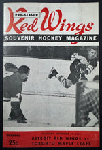 Load image into Gallery viewer, Red Wings Vs Maple Leafs Vintage Pre-Season NHL Program Terry Sawchuk 1st Game