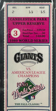 Load image into Gallery viewer, 1989 World Series Game 3 Ticket Athletics Giants Earthquake Game PSA Mint 9 MLB