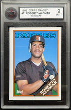 Load image into Gallery viewer, 1988 Roberto Alomar San Diego Padres Topps Traded Rookie Card 4T KSA 9 MINT