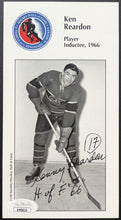 Load image into Gallery viewer, Ken Reardon Autographed Signed Hockey HoF Card Montreal Canadiens JSA NHL