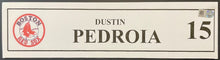 Load image into Gallery viewer, Dustin Pedroia Boston Red Sox #15 Game-Used Cardstock Locker Name Plate MLB Holo