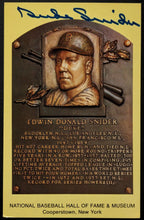 Load image into Gallery viewer, Duke Snider Signed Hall Of Fame Plaque Autographed Postcard Baseball MLB JSA COA