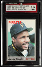 Load image into Gallery viewer, 1992 Barry Bonds Pirates Baseball Cards Magazine Topps Card #BBC 3 KSA 6.5 ENM+