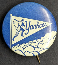 Load image into Gallery viewer, Circa 1950 New York Yankees Vintage MLB Baseball Team Logo Pinback