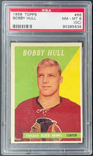 Load image into Gallery viewer, 1958-59 Topps Hockey #66 Bobby Hull Rookie Card RC Vintage Graded PSA 8 (OC) NM