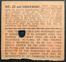 Load image into Gallery viewer, 1950 Madison Square Gardens Boxing Ticket Joe Walcott TKO Omelio Agramonte