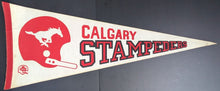 Load image into Gallery viewer, 1970s Calgary Stampeders Vintage 30" Full Sized Felt Pennant CFL Banner