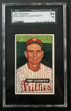 Load image into Gallery viewer, 1951 Bowman Cardinals #185 Jimmy Bloodworth MLB Card SGC Graded Slabbed 84 NM 7