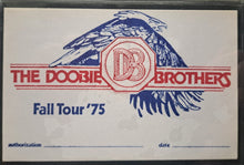 Load image into Gallery viewer, 1975 Doobie Brothers Concert Ticket Rock Music Backstage Pass Vintage iCERT