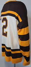 Load image into Gallery viewer, 1926/27 Boston Bruins #2 Eddie Shore Hockey Sweater Ebbets Field Flannels XL