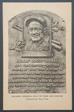 Load image into Gallery viewer, c1944 Lou Gehrig Baseball Hall of Fame Plaque Postcard New York Yankees MLB VTG