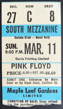 Load image into Gallery viewer, 1973 Pink Floyd Ticket Stub Music Maple Leaf Gardens Dark Side of The Moon