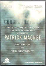 Load image into Gallery viewer, Patrick Macnee Signed Limited Edition Twilight Zone Trading Card Autographed