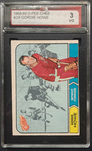 Load image into Gallery viewer, 1968-1969 O-Pee-Chee Gordie Howe #29 Detroit Red Wings Slabbed KSA 3 VG NHL HOF