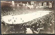 Load image into Gallery viewer, 1940's Toronto Maple Leaf Gardens Black & White Postcard Rare Vintage Hockey NHL