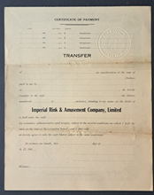Load image into Gallery viewer, 1908 Issued Imperial Rink and Amusement Company Stock Certificate Historic VTG
