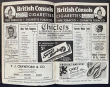 Load image into Gallery viewer, 1939 Toronto Maple Leafs Game Program New York Rangers Hockey NHL VTG Syl Apps