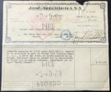 Load image into Gallery viewer, 1959 Cuban Cheque Written On First National City Bank Of New York City In Havana