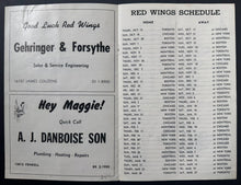 Load image into Gallery viewer, Red Wings Vs Maple Leafs Vintage Pre-Season NHL Program Terry Sawchuk 1st Game