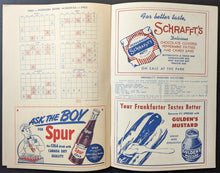 Load image into Gallery viewer, 1953 Brooklyn Dodgers Ebbets Field Program MLB Baseball Cincinnati Reds Vintage