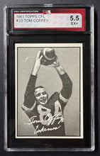 Load image into Gallery viewer, 1961 Topps CFL #33 Tom Coffee Football Card KSA 5.5 EX+ Vintage
