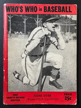 Load image into Gallery viewer, 1947 Vintage Edition Of Who’s Who In Baseball Guide Thirty-Second Edition MLB