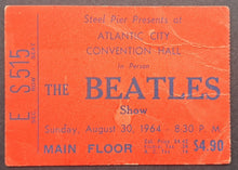 Load image into Gallery viewer, The Beatles August 30 1964 Original Ticket Stub Atlantic City Convention Hall