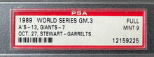 Load image into Gallery viewer, 1989 World Series Game 3 Ticket Athletics Giants Earthquake Game PSA Mint 9 MLB