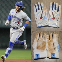 Load image into Gallery viewer, Bo Bichette "Bo Flows" Personalized Game Used Nike Baseball Batting Gloves LOA