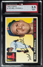 Load image into Gallery viewer, 1955 Mel Parnell Boston Red Sox Topps Baseball Card #140 Graded KSA 3.5 VG+