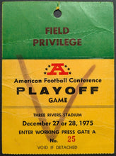 Load image into Gallery viewer, 1975 NFL American Football Conference Playoff Game Sideline Pass