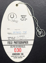 Load image into Gallery viewer, 1983 Memorial Stadium Unused Field Photographer Football NFL Game Pass WGRZ