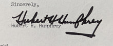 Load image into Gallery viewer, 1968 Hubert Humphrey Signed Letter Vice President Letterhead U.S.A. Politics JSA