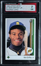 Load image into Gallery viewer, 1989 Ken Griffey Jr. Seattle Mariners Upper Deck Rookie Card #1 Graded KSA 7 RC